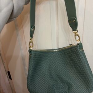 Quince Teal Woven Shoulder Bag